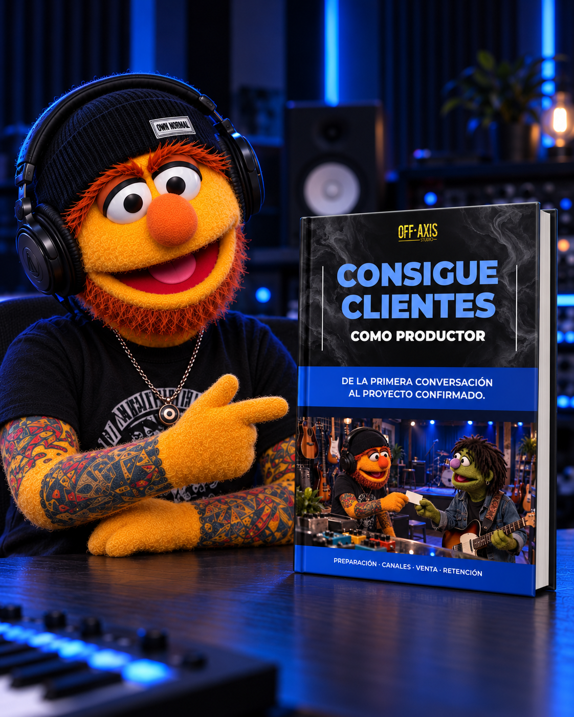 Portada oficial de Consigue Clientes Como Productor - Off-Axis Studio