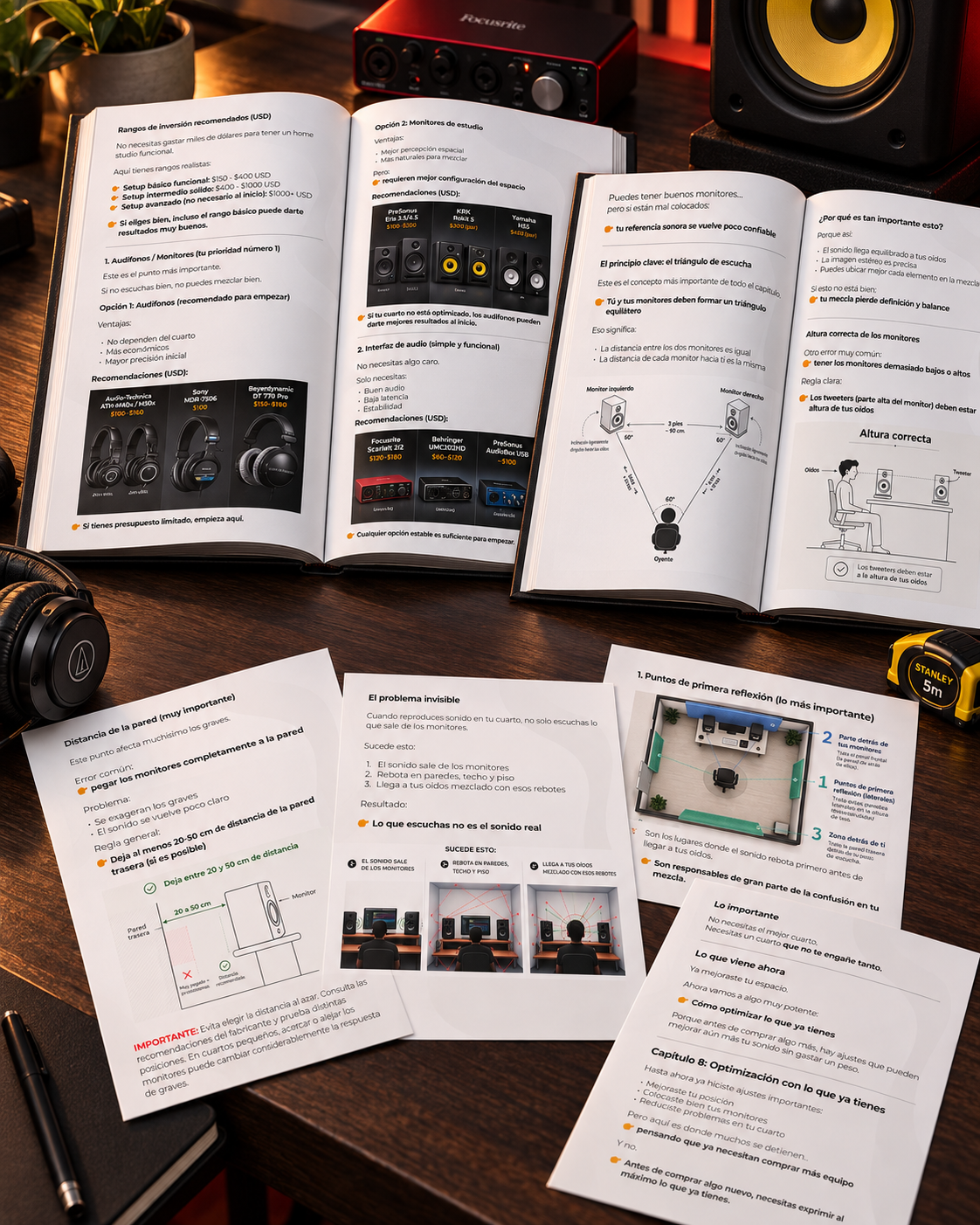 Muestra de interiores del libro Home Studio Pro - Diagramas acústicos y de colocación