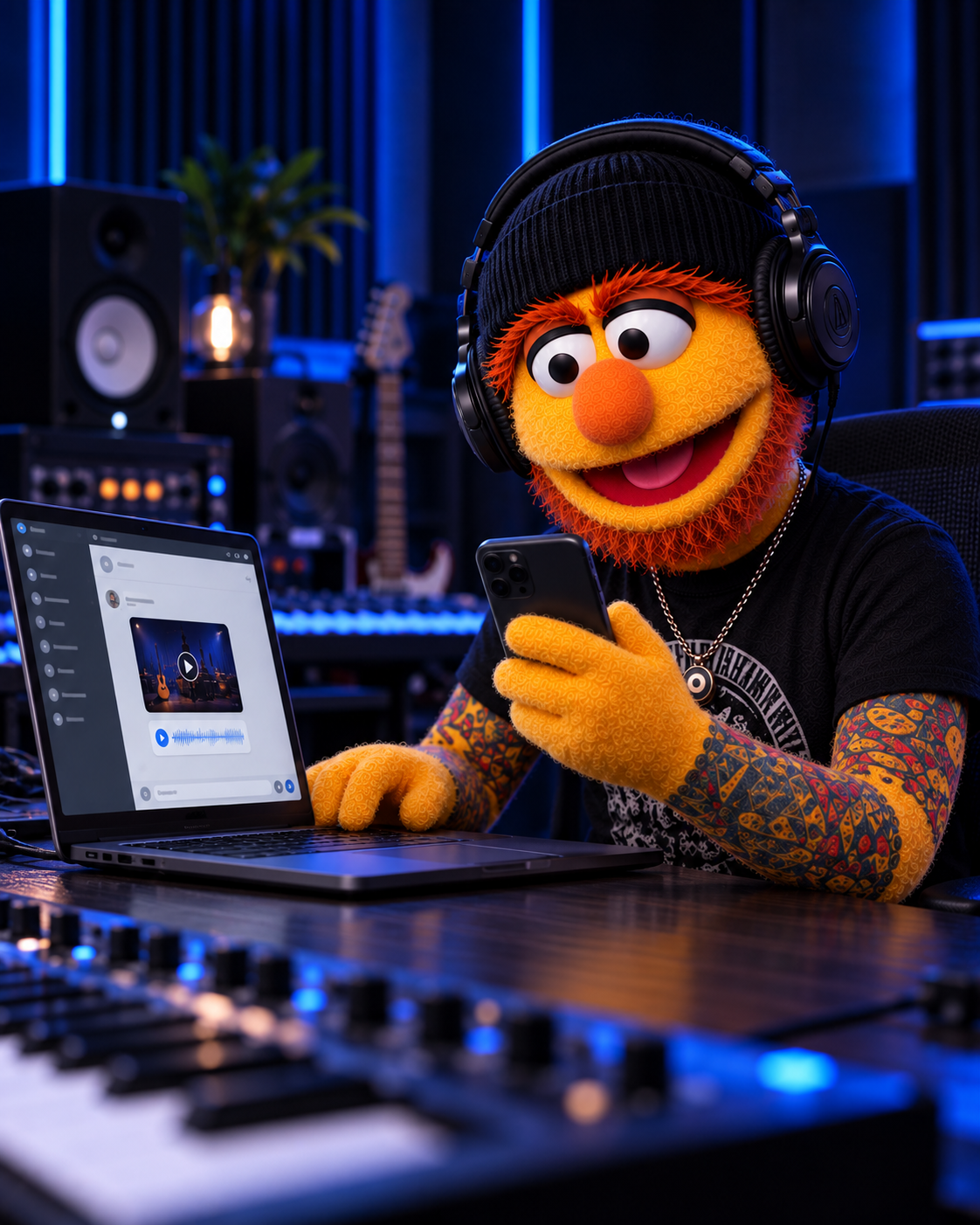 Don Fader gestionando conversaciones con clientes en el estudio - Off-Axis Studio