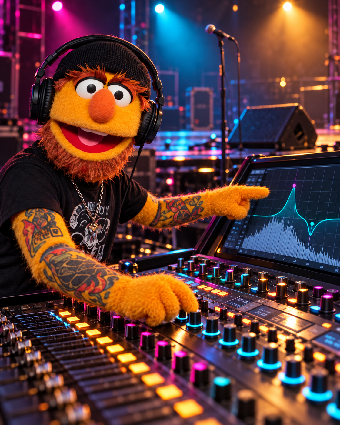 Don Fader operando la consola digital en vivo aplicando el método EQ MAP
