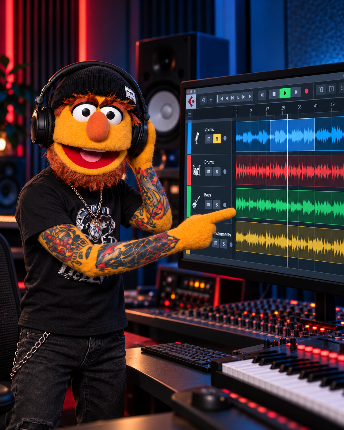 Don Fader mezclando en Cubase con superficie de control - Off-Axis Studio