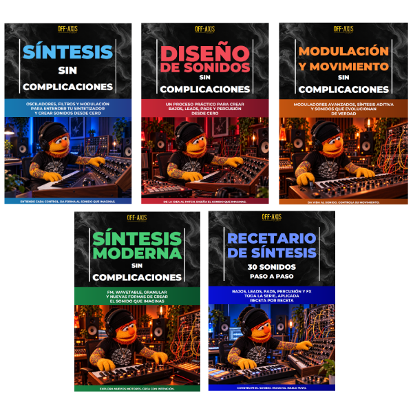 Las 5 Portadas Oficiales del Bundle de Síntesis y Diseño de Sonidos de Off-Axis Studio